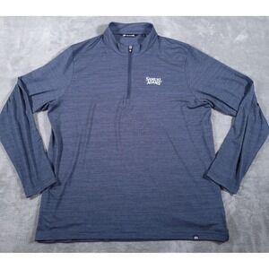 Travis Mathew 1/4 Zip Pullover Blue Mens XXL 2XL Golf Long Sleeve Samuel Adams